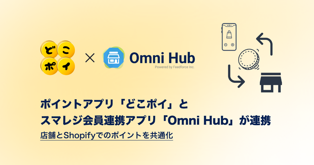 Shopify アプリ「どこポイ」が、 スマレジ会員連携アプリ「Omni Hub」と連携開始!-ポイント施策をオムニチャネルで実現できるようになりました。