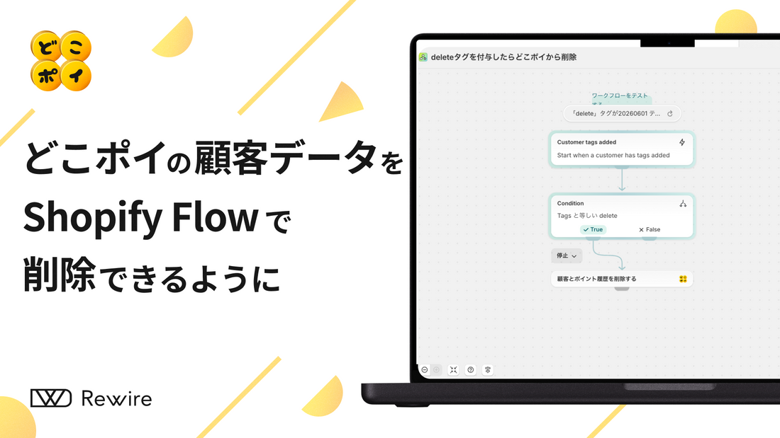 どこポイの顧客データをShopify Flowで削除できるようになりました